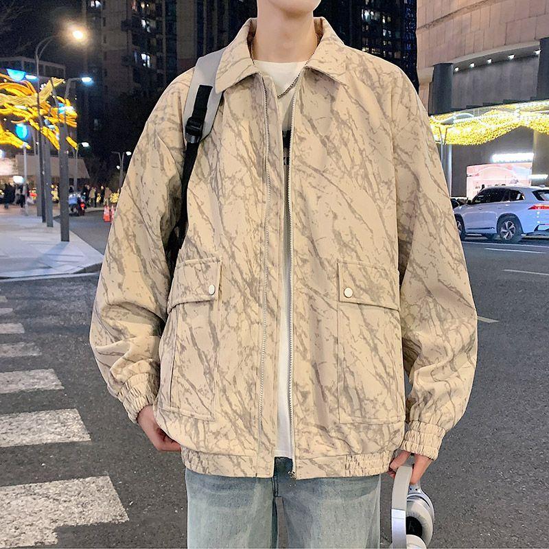 Work Jacket Men's Spring and Autumn Cold-proof Trendy Retro Hong Kong Style Loose Large Size Casual Top Corduroy