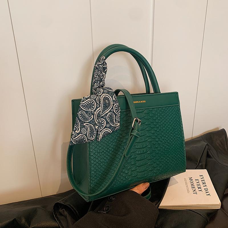 New High-end Silk Scarf Crocodile Pattern Killer Bag Portable Shoulder Women's Bag