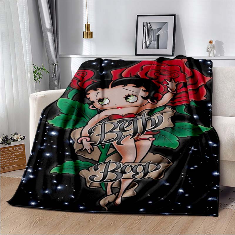 Cartoon Anime cute B-Boop MISS Super Soft Throws Blanket,Warm Cozy Blanket for Bed,Couch,Sofa,Bedroom,Living Room,Travel,Camping
