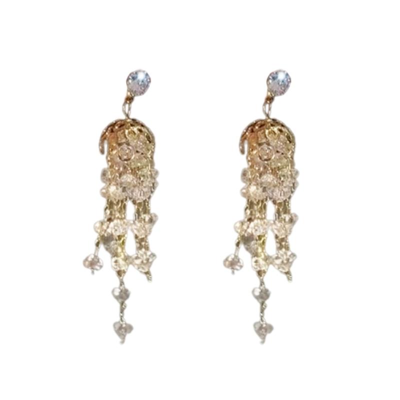 Серьги-подвески с темпераментом Элегантные серьги-кисточки из желе Модные маленькие серьги-кольца Вечерние украшения 1