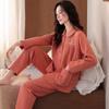 Air Cotton Pajamas Women's Autumn and Winter Pure Cotton Interlayer Long-sleeved Women's Spring and Autumn Pink Loungewear Winter Suit