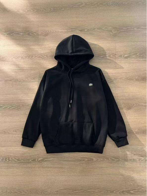 Color Block Embroidered Half-Zip Hoodie - Cotton Style with Stand Collar