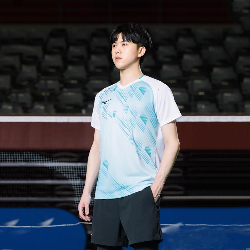 Mizuno T-Shirts Unisex V-Ausschnitt Dünn Gerader Schnitt C2CA51Z1
