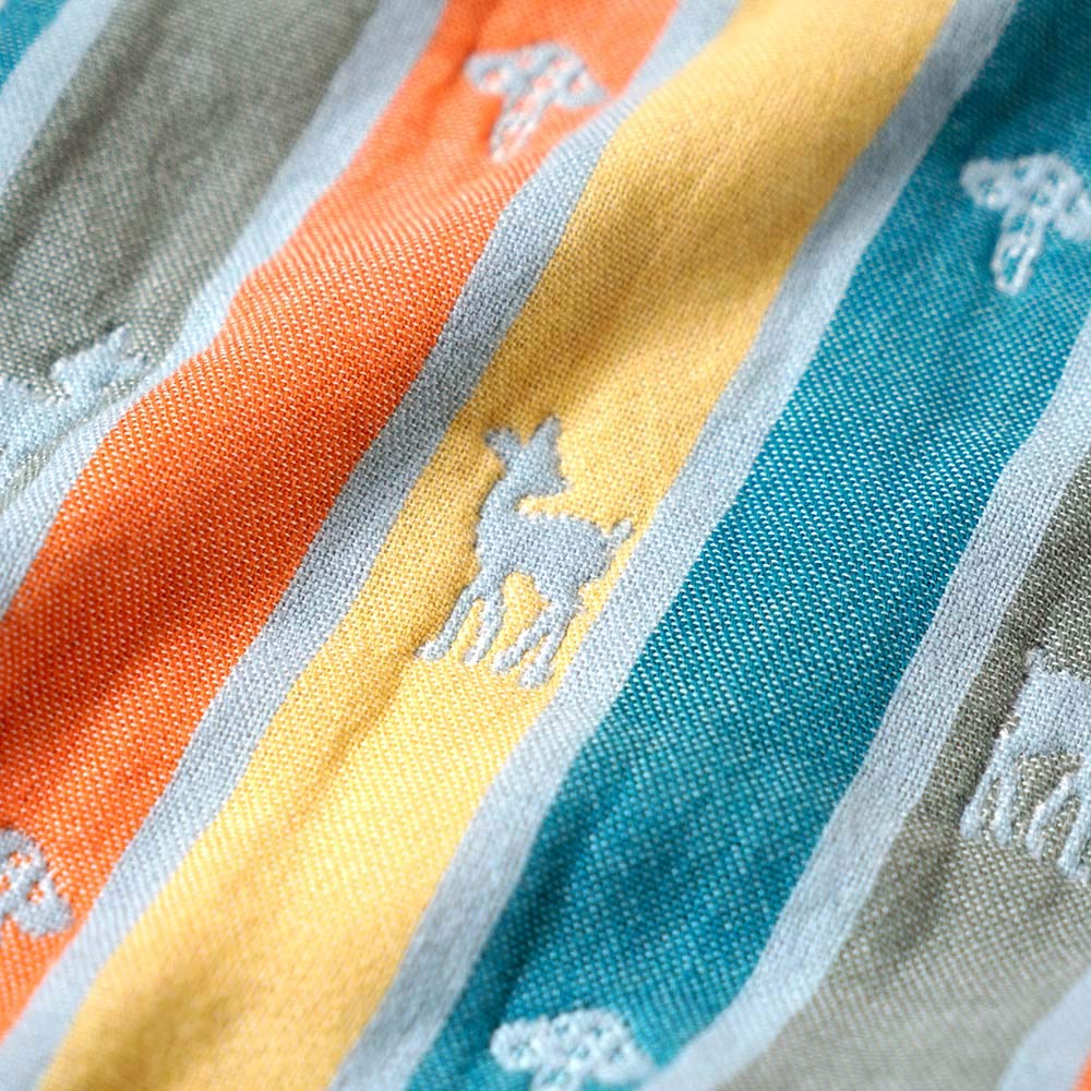 10mois Amelie Fluffy Gauze Blanket 21151010 Organic Cotton (6-Layer Gauze) (Mini Size) Blue-Green 100%