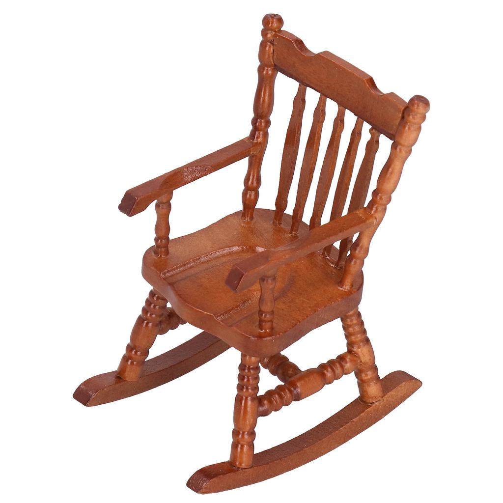 1:12 Miniature Rocking Chair Cute Wood Rocker Furniture Toy Accessories