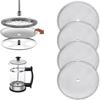 Rustfritt Stål Erstatningsfilter for Kaffepresse Gjenbrukbart Fransk Filterpresse Kaffemaskin Kaffekanne Filterpatron