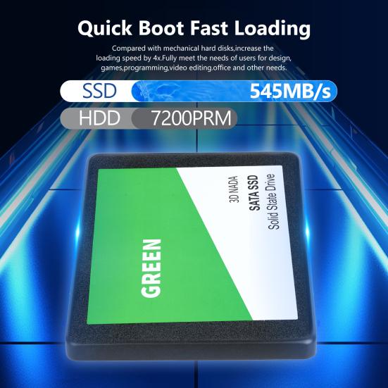 SATA 3 2.5-inch SSD 1/2/4TB Maximum Read 545MB/s Max Write 530MB/s PC Computer Desktop Laptop Internal Solid State Drive Replacement
