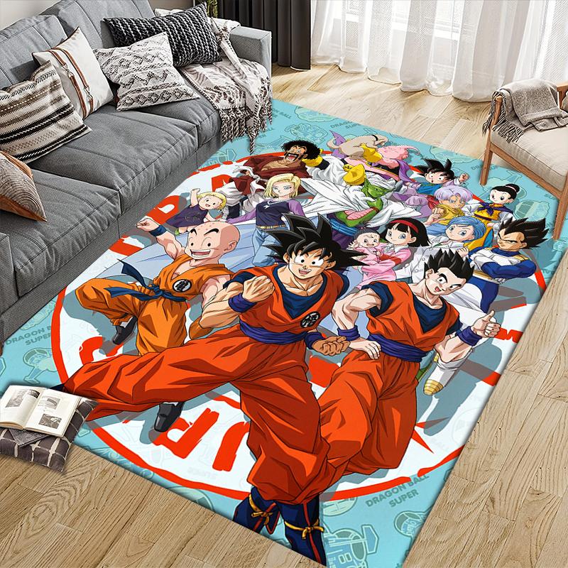 Dragon Ball Square Area Rug, Non-Slip Floor Mat for Living Room, Perfect Gift for Dragon Ball Fans