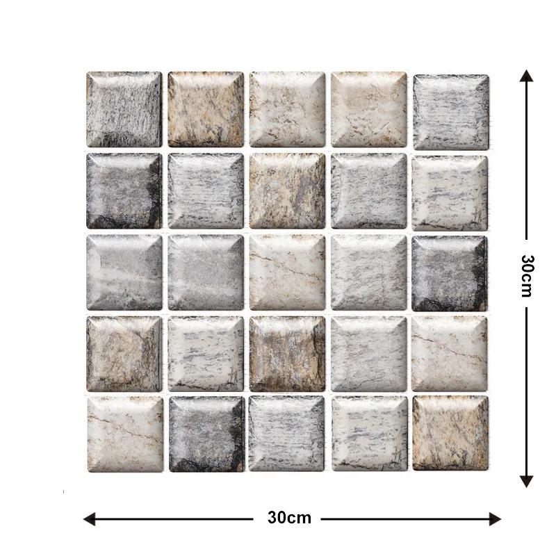 Self Adhesive Tile Wall Sticker - Home Decor 3D PVC Sticker Covers For Kitchen Cupboard Bathroom Waterproof Wallpaper