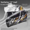 Unisex Full Face Flip-Up Motorcycle Helmet with LED Taillight, All-Season, 3C/DOT Certified