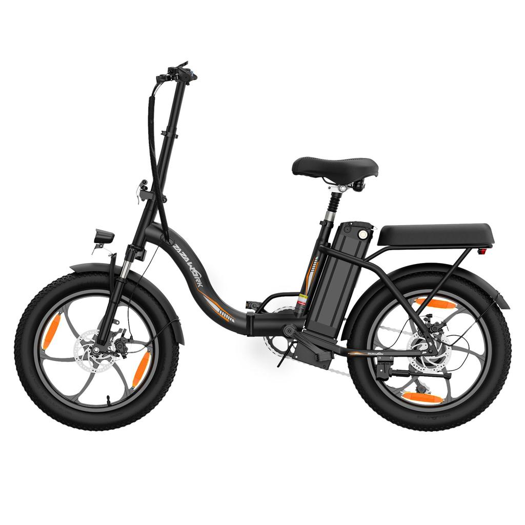 ZAZAWORK C16 City Folding Electric Bicycle 250W Motor 20 Inch Fat Tires 120Kg Load Outdoor Ride E-Bike With Tow Seat