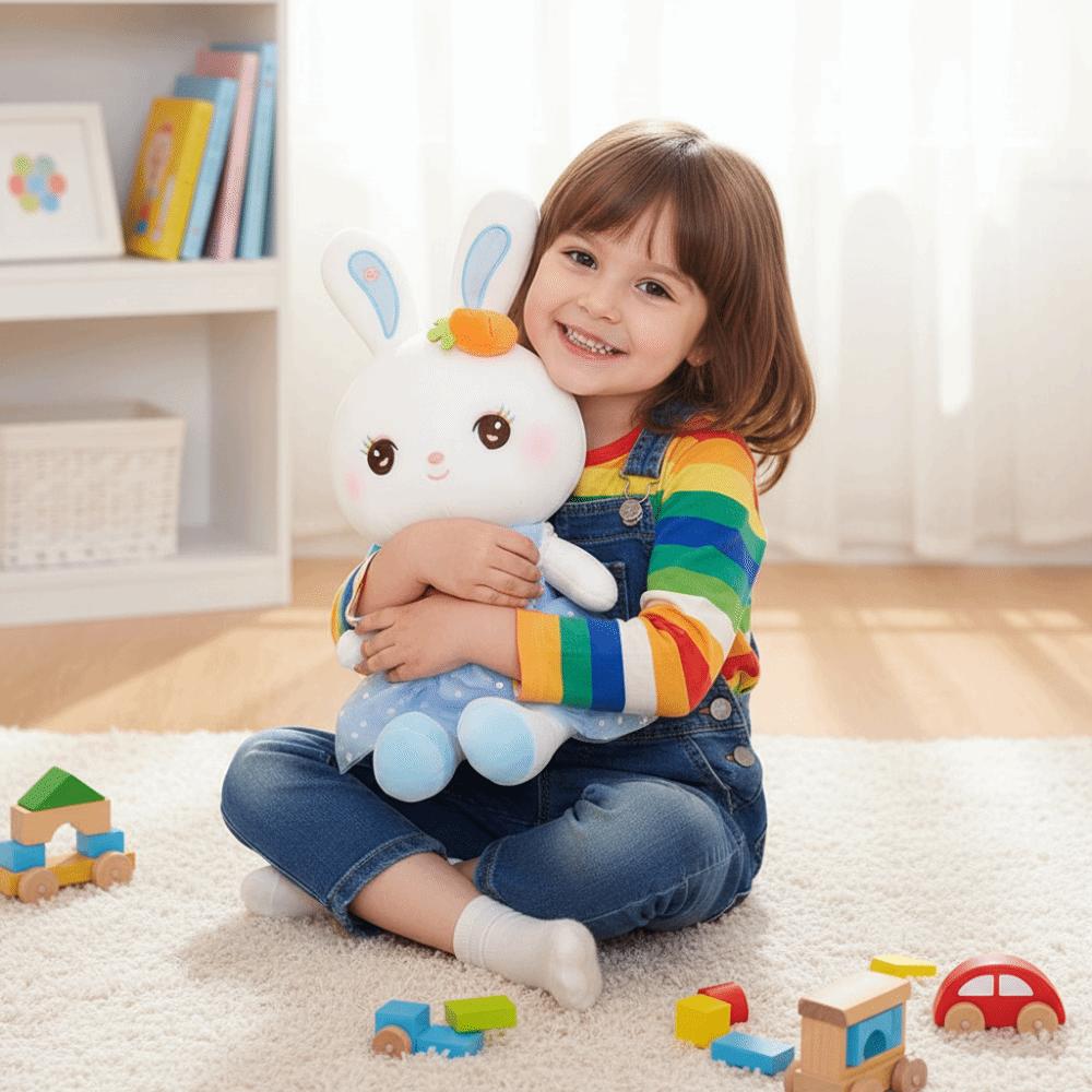 Short Plush Rabbit Plush Toy Soft Material Plush Toy Cute Cartoon Bunny Sleeping Doll  Girls Doll