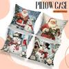 Santa Claus Snowman Cushion Pillowcase Printed Polyester 45X45Cm Throw Pillowcover Decorative Sofa Cushion Pillowslip Home Decor