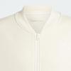 adidas Lounge Fleece Bomber Jacket With Zip Opening Solid Logo Long Sleeve Jacket Men Jacket Beige IN1724