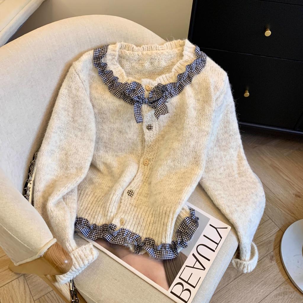Autumn and Winter Women's Knitted New Sweater Autumn and Winter Short Knitted Coat