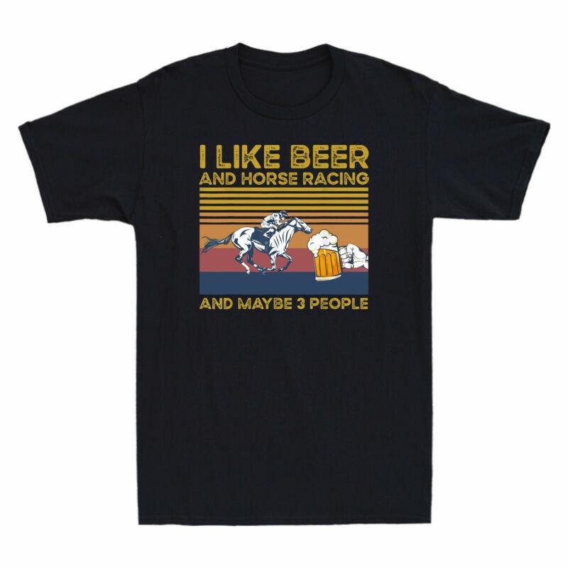 Vintage Black Tshirt Horse Beer 3 And And People Like Maybe Racing Unisex Retro I