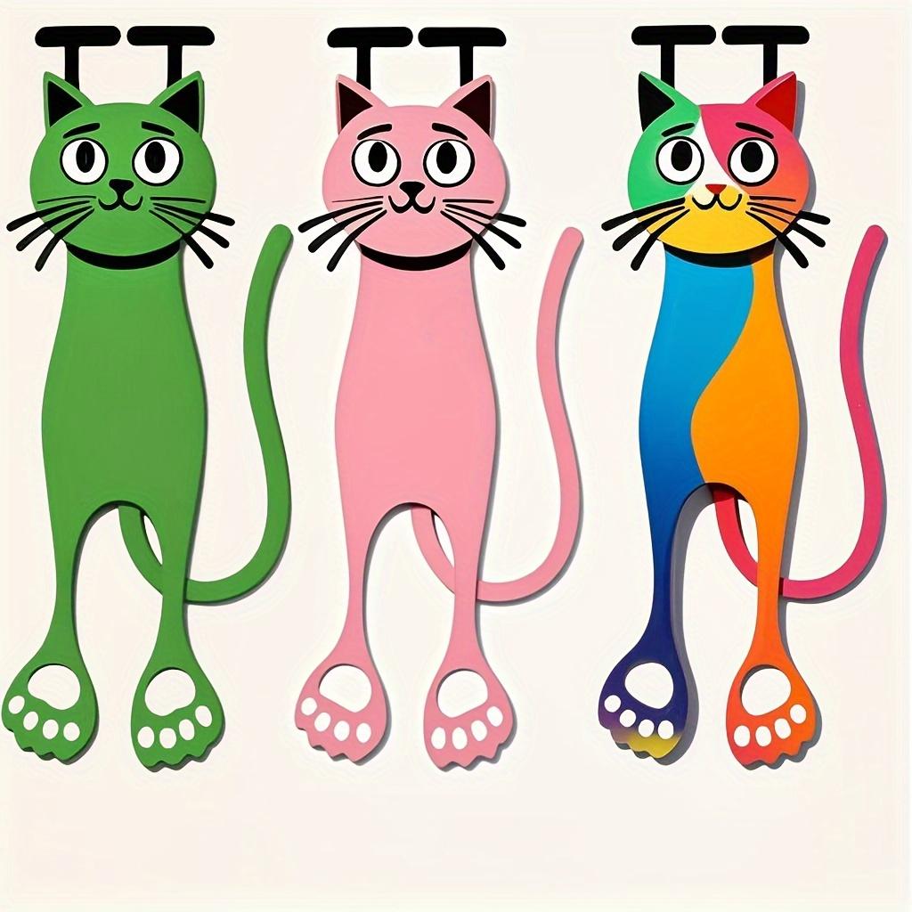 3pcs PVC Cat Bookmarks, Durable Acrylic Material, Colorful Cat Page Markers, Suitable for Readers and Cat Lovers, Suitable for Office and School Use