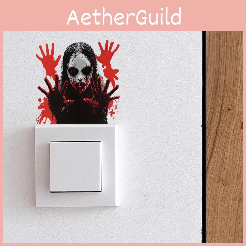 Blood Halloween Horror Hand Pvc Switch Sticker Wall Decal For Home Spaces Office