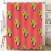 Cute Watermelon Shower Curtain Tropical Summer Vibes Bathroom Decor Beach Themed Fabric Liner Waterproof Set