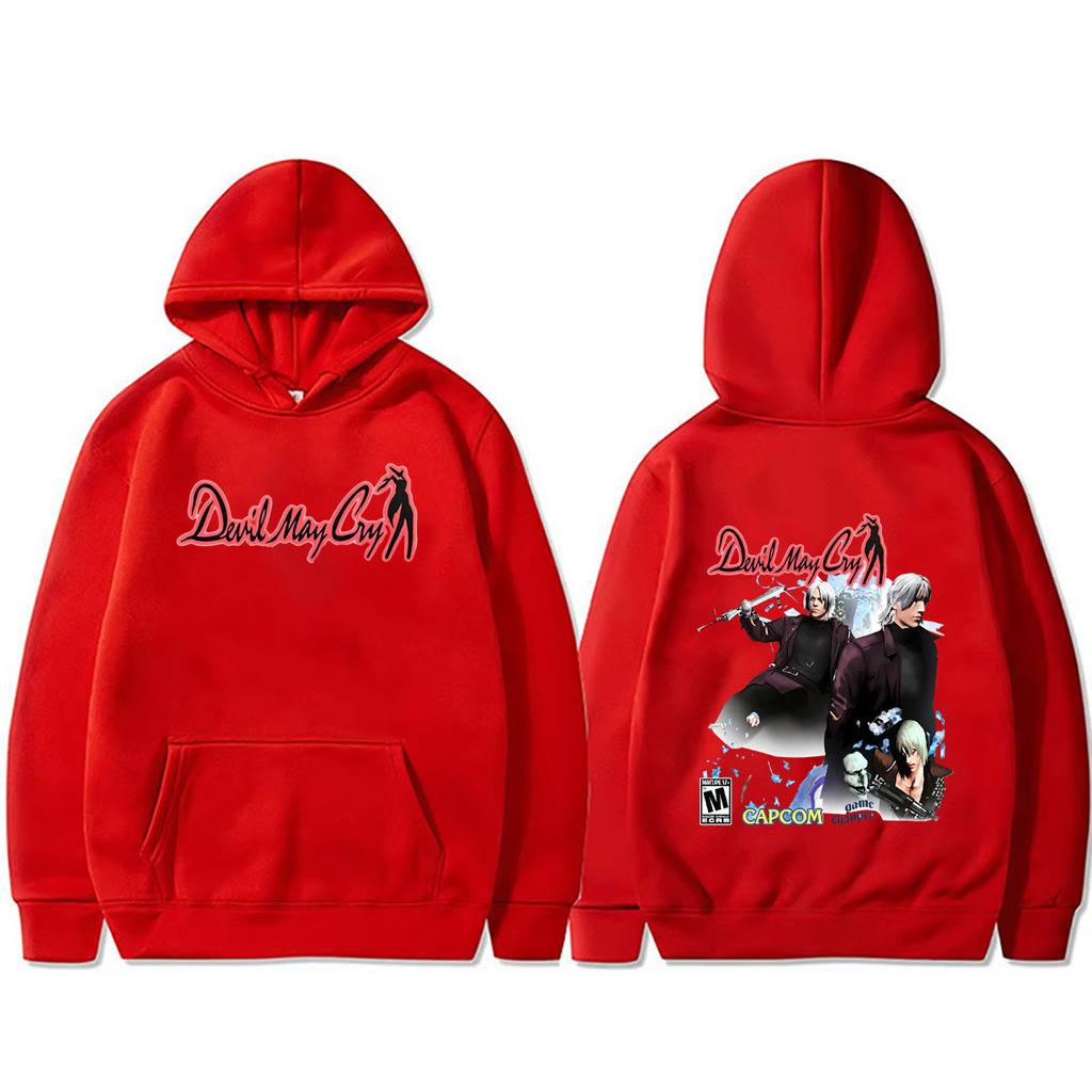 Game Devil May Cry Dante Hoodie Men's Women's Gothic Vintage Oversized Pullover Hoodies Hooded Sweatshirt