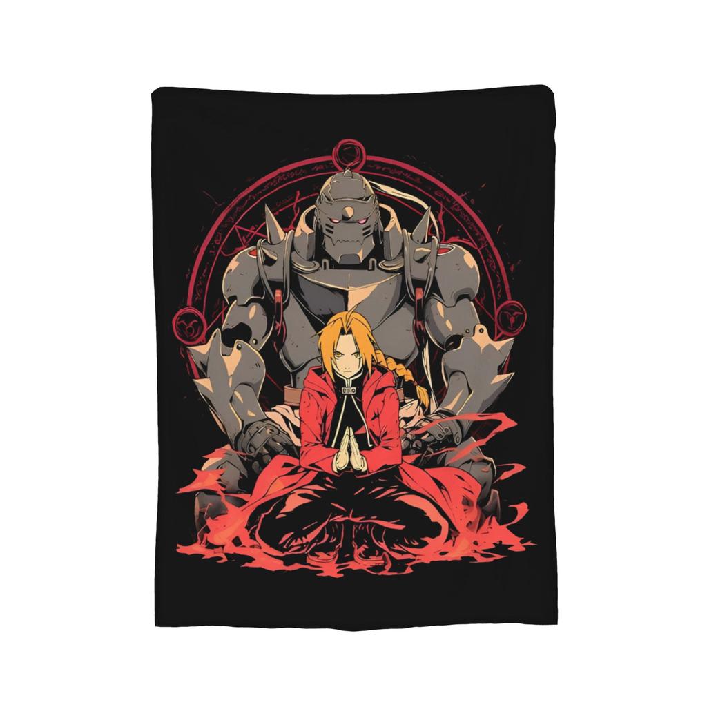 Fullmetal Alchemist Edward Elric Blankets Fleece Spring/Autumn  Portable Ultra-Soft Throw Blankets for Home Office Quilt