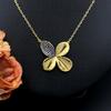 Flora Four-Leaf Clover Necklace Set for Women Copper Cubic Zirconia Plated Jewelry Wedding Gift with Gift Box