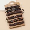 Vintage Handwoven Cowhide Bracelet DIY Combination 6-piece Set Of Men's Jewelry Accessories