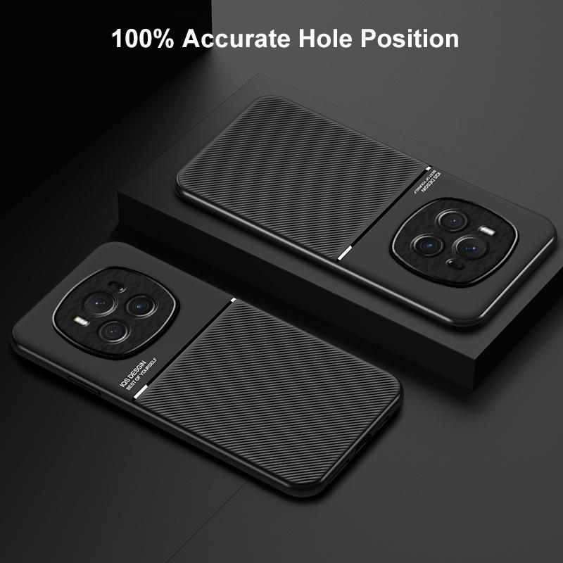 Magnetische PU-Lederhülle für Honor Magic 6 Pro Rückseite Matte Silikon Vollschutz Handyhülle für Honor Magic6 Pro 5G 6Pro