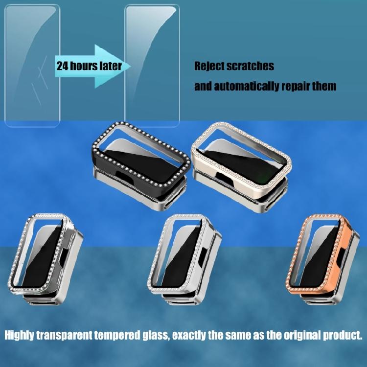 Glass+Case for Band 9/8 Tempered Glass Screen Protectors & Hard PC Protective Bumper Smartwatch Accessories