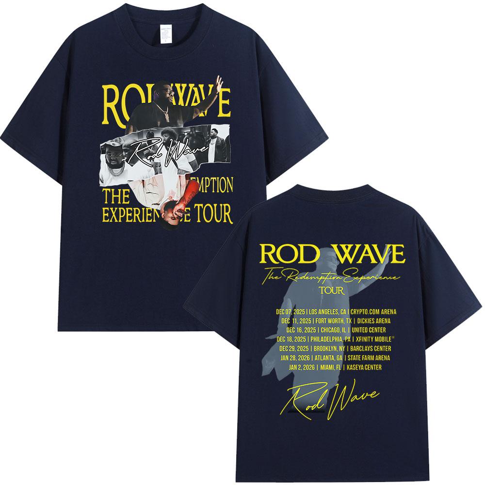 Rapper Rod Wave The Redemption Experience Tour Tshirt 2026 Summer Mens Hip Hop Casual Cotton Short Sleeve Oversized Tshirt