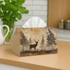 2D Flat, 1pc 2D Flat Printing of a Little Deer In a Misty Forest Tissue Box Holder - Aesthetic Forest Design, for Storing Napkins, Very Suitable for R