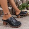 Scarpe Baotou Tacco Zeppa Infradito da Donna Scarpe Perforate Taglie Grandi Sandali