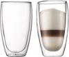 Morningplace Double-Walled Glass Tumbler, Double-Walled, Heat-Resistant Cup (450ml, Set of 4)