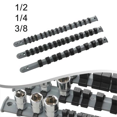 3ks organizér na nástrčné klíče 340 mm držák na klíče 1/4" 3/8" 1/2" organizér na nástrčné klíče lišta na klíče držák na ráčnu ruční nářadí
