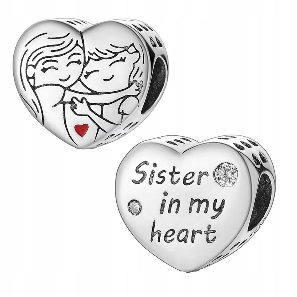 Modular Bead Pendant Silver S925 Sisters Gift For A Loved One