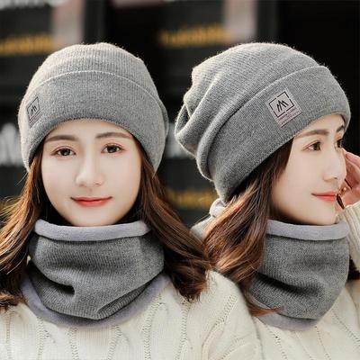 Neue Weibliche Winter Hut Hinzufügen Pelz Gefüttert Warm Beanie Hüte Für Frauen Halten Wärmer Gestrickte Kappe Set Hohe Qualität Einfarbig hut
