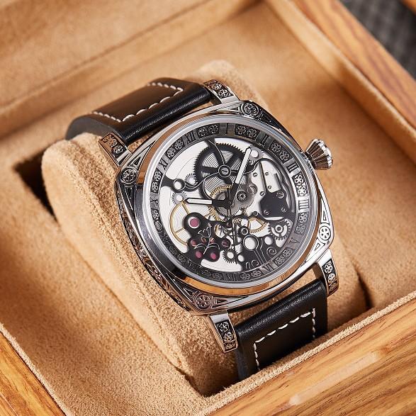 Fashion Hollow Watch Men'S Decoration Business Watch Alloy Belt Square