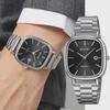 Luxury Mens Quartz Calendar Watches Stainless Steel Strap Waterproof Analog Display Fashion Casual Wristwatch