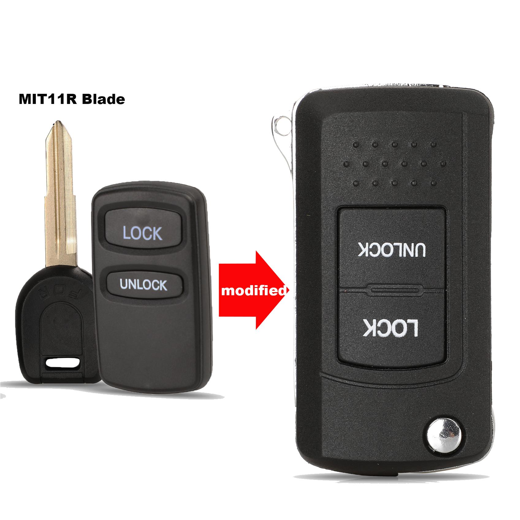 

jingyuqin модифицированный складной ключ для автомобиля Mitsubishi Lancer Outlander Pajero V73 Galant чехол для ключа-брелока 2B истинно голубой