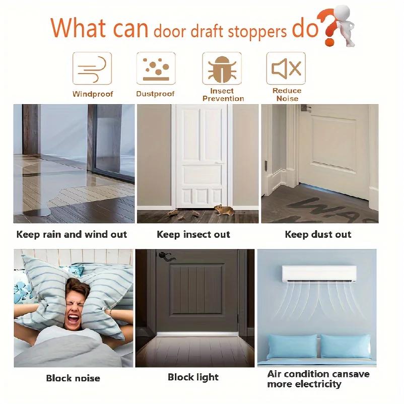 1PC Self-Adhesive Door Bottom Sealing Strip For Doors And Windows Sound Insulation Windproof Porous Sealing Strip
