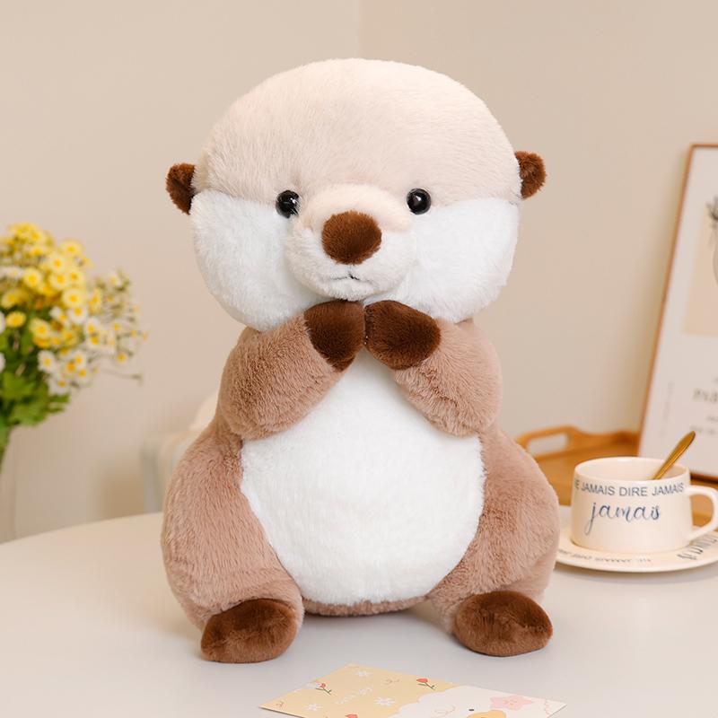 25/40cm Otter Stofftier Niedlicher Otter Plüsch Weiches Otter Plüschtier Spielzeug Tierbaby Murmeltier Puppe Geburtstagsgeschenk Raumdekoration