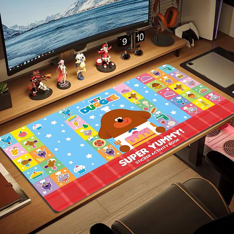 Duggee Rainbow Adventure Large Size Mouse Pad Large Gaming Table Cushion Nonslip Laptop Tablet Big Mousepad Xxl Mat Mini Pc Playmat With Lock Edge