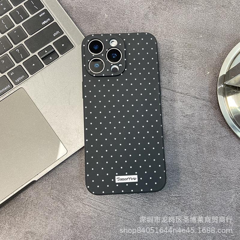 Full screen polka dots are suitable for iPhone15 mobile phone case 14PROMAX all-inclusive 13/11 anti-drop 16/15 protective case 17