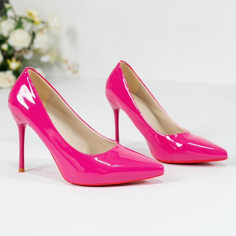 

мода Жіночі Туфлі на Високих Підборах Жіночі Туфлі Човники Шпильки Взуття Для Жінок ЧЕРВОНІ Високі Підбори Штучна Шкіра Весільні Туфлі 37