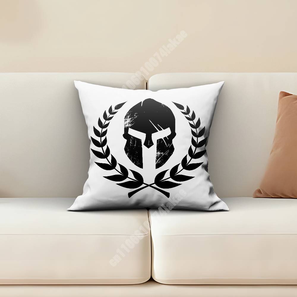 Ancient Sparta Warrior Gladiator Logo Sofa Couch Pillow Cover Cushion Case Cozy Bedroom Accent Studio Furnishing
