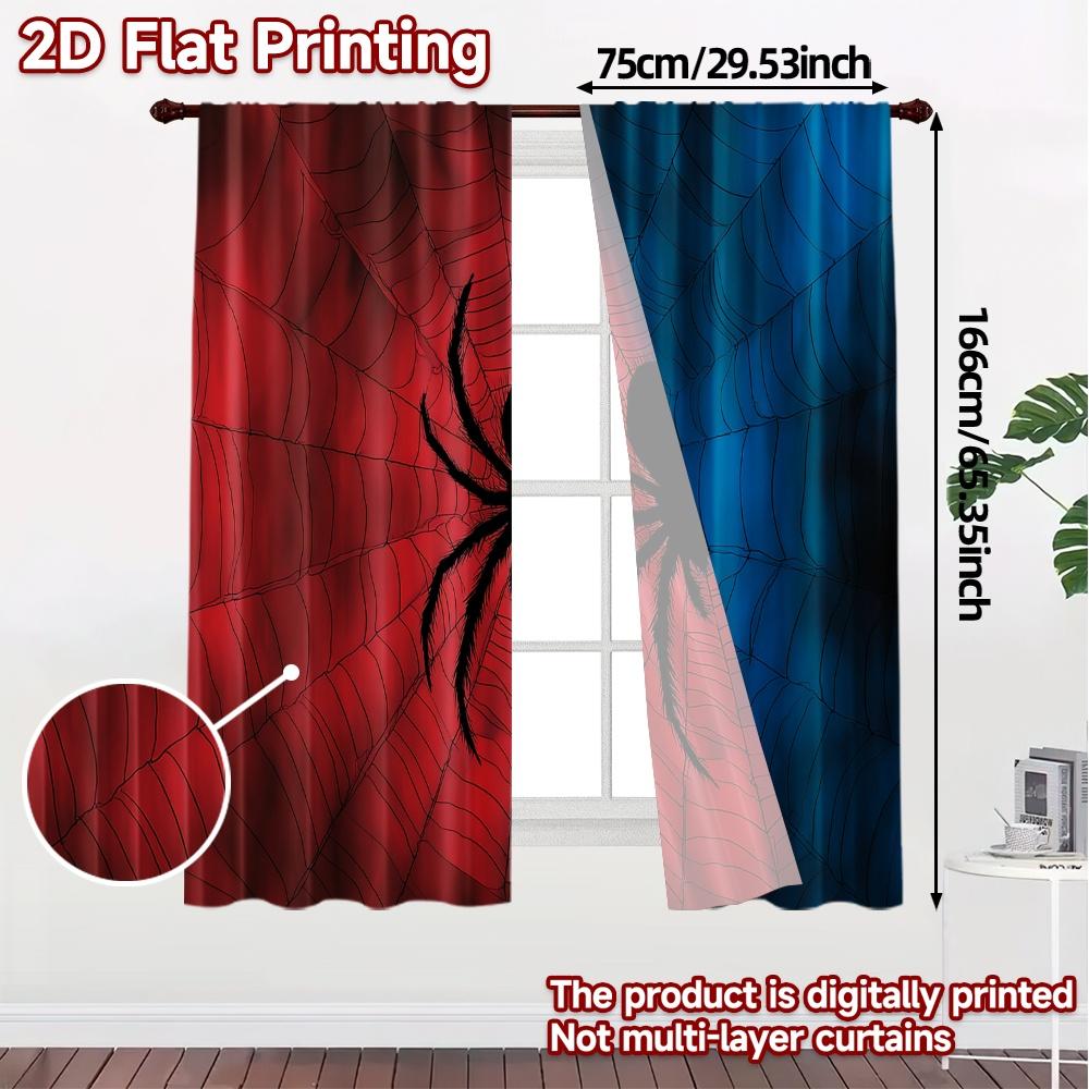 Set Of 2 Contemporary Flat Printing Jit Curtains Without Rod Dualweb Arachne Popular Yarn Curtain Thermal Made Polyester