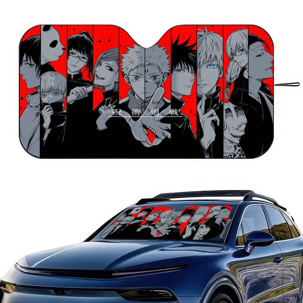 Anime Jujutsu Kaisen Gojo Satoru Summer Car Sunshade Front Windshield Sunshade Sunblock Thermal Insulation Sunshade Umbrella