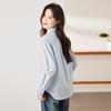 Teluoman Women's Embroidered Long Sleeve Commuter Blouse