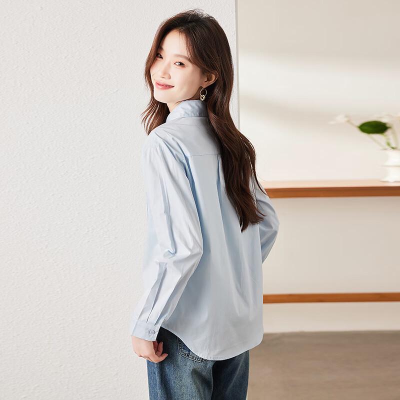 Teluoman Women's Embroidered Long Sleeve Commuter Blouse