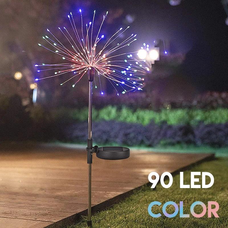 LED Solar Firework Lights Garden Decoration Fairy Lamps Waterproof Outdoor Firefly Bee Lawn Lamp Patio Landscape Yard Light